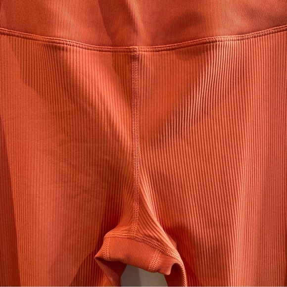ZYIA Sz L Burnt Orange Ribbed Premium High Rise 7/8 Length Leggings  NEW - Picture 3 of 11